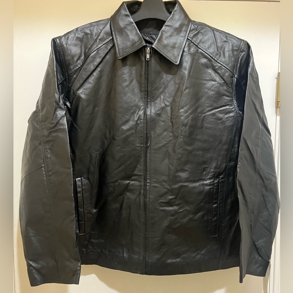 Men Flight Bomber Leather Jacket Black Color, Mid Weight By Vintage Leather- New